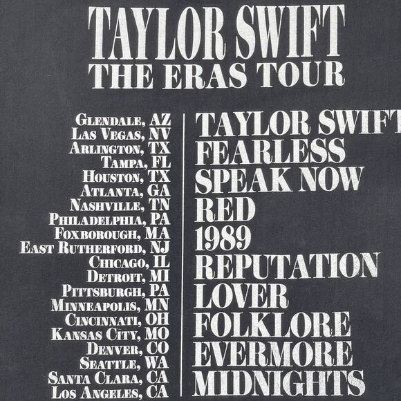 Taylor Swift The Eras Tour Swiftie Concert Merch Women’s Black T-Shirt, Large - Picture 4 of 6